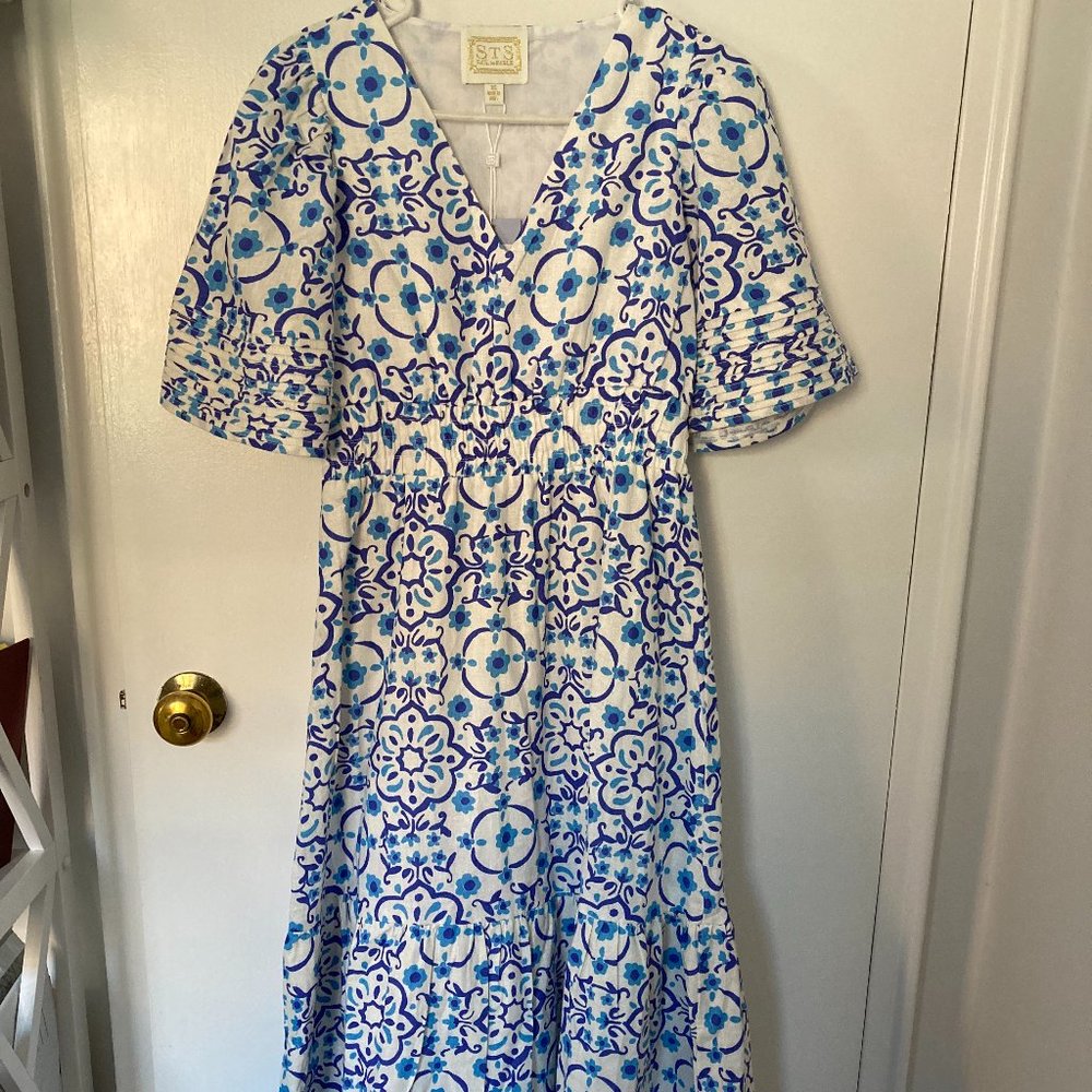 NWT Sail to Sable V-Neck Cinched Waist Midi Dress